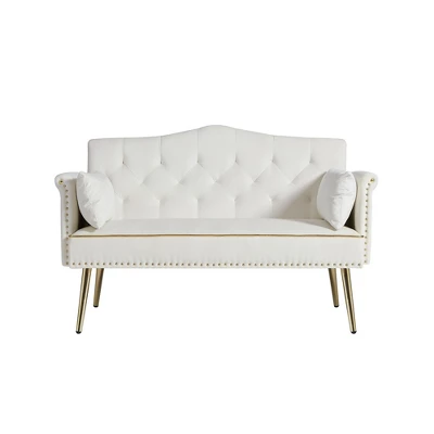 NicBex 2 Seater Loveseat Sofa Modern Upholstered Loveseat Couch With Tufted Back And Metal Legs Suitable For Living Room,Apartment 9 NicBex 2 Seater Loveseat Sofa Modern Upholstered Loveseat Couch With Tufted Back And Metal Legs Suitable For Living Room,Apartment - Image 7