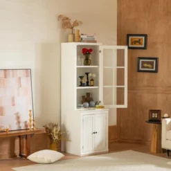 NicBex Modern Freestanding Tall Pantry Cabinet With Glass Door & Lattice Window,Storage Display Cabinets For Hallways,Living Room,Kitchen 11 NicBex Modern Freestanding Tall Pantry Cabinet With Glass Door & Lattice Window,Storage Display Cabinets For Hallways,Living Room,Kitchen -Nicbex GUEST b1d3b898 21fc 46a5 8f76 62921ccf2575