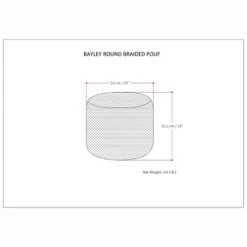 NicBex Round Braided Pouf Ottoman Versatile Accent Furniture For Comfort And Additional Seating, Muted Yellow/Natural -Nicbex GUEST b2a2fa61 c57c 43d7 a623 bd075c050b59