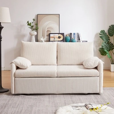 NicBex 65 Inch Corduroy Convertible Sleeper Sofa Bed With 2 Pillows,Pullout Bed And Side Pockets For Small Spaces,Living Room,Apartment 3 NicBex 65 Inch Corduroy Convertible Sleeper Sofa Bed With 2 Pillows,Pullout Bed And Side Pockets For Small Spaces,Living Room,Apartment