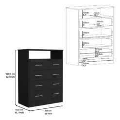 NicBex 4 Drawers Dresser For Bedroom With 1 Open Shelf,Chest Of Drawers With White Metal Handle,Storage Dressers For Bedroom -Nicbex GUEST b369346d 4488 400c b3f8 b22b07c64898