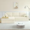 NicBex Couches For Living Room L Shape Modular Sectional Sofa Left Sofa Seat Corduroy Upholstered Compressed Sofa Couch Unfold Into A Bed