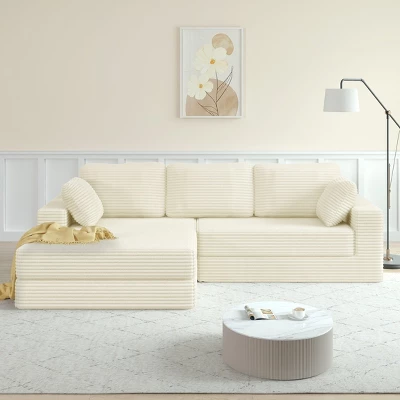 NicBex Couches For Living Room L Shape Modular Sectional Sofa Left Sofa Seat Corduroy Upholstered Compressed Sofa Couch Unfold Into A Bed 3 NicBex Couches For Living Room L Shape Modular Sectional Sofa Left Sofa Seat Corduroy Upholstered Compressed Sofa Couch Unfold Into A Bed
