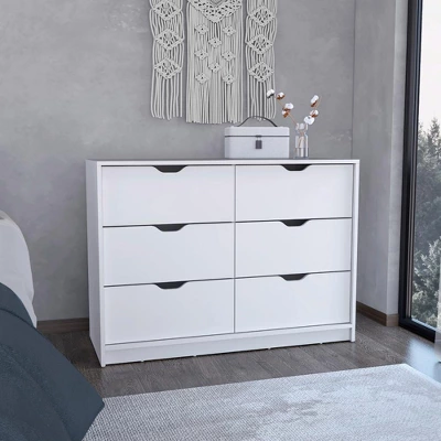 NicBex 6-Drawer Bedroom Dresser,Modern Dressers With Cut-Out Handles ,Chest Of Drawers For Living Room,Dining Room,Hallway 10 NicBex 6-Drawer Bedroom Dresser,Modern Dressers With Cut-Out Handles ,Chest Of Drawers For Living Room,Dining Room,Hallway - Image 8