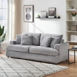 NicBex Corduroy Loveseat Sofa Upholstered 2 Seater Sofa Couch With 4 Matching Toss Pillows Modern Love Seat Couches For Living Room,Bedroom -Nicbex GUEST b78692d0 5a37 4a2b be6f 24f7d836ec8e