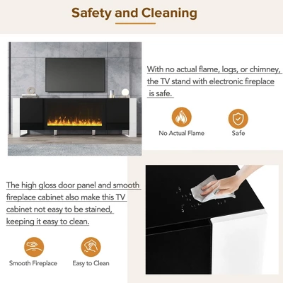 NicBex 68.1 Inch Fireplace TV Stand For TVs Up To 78",Media Entertainment Center Console Table With 34.2"Electric Fireplace Insert 5 NicBex 68.1 Inch Fireplace TV Stand For TVs Up To 78",Media Entertainment Center Console Table With 34.2"Electric Fireplace Insert - Image 3