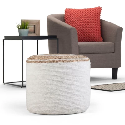 NicBex Round Braided Pouf Ottoman Versatile Accent Furniture For Comfort And Additional Seating, Natural 6 NicBex Round Braided Pouf Ottoman Versatile Accent Furniture For Comfort And Additional Seating, Natural - Image 4