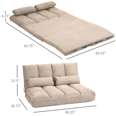 NicBex Folding Futon Sofa Bed Floor Sofa Bed Lazy Sofa With 2 Pillows, Multi-Angle And Position Adjustable Backrest 6 NicBex Folding Futon Sofa Bed Floor Sofa Bed Lazy Sofa With 2 Pillows, Multi-Angle And Position Adjustable Backrest - Image 4