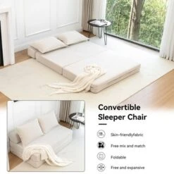 NicBex Modern Foldable Corduroy Loveseat Sofa With Removable Pillows,Minimalist Comfy 2-Seater Sofa For Living Room,Bedroom -Nicbex GUEST b8cfdc6c 0a98 4ae0 9568 2e176c3c76d4