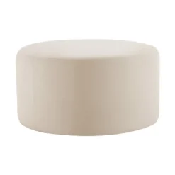 NicBex 30" Modern Ottoman With Velvet Fabric, Upholstered Foot Stool With Cushioned Seat, Round Ottoman Pouf For Living Room, Bedroom