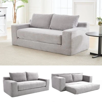 NicBex Convertible 2-in-1 Design Upholstered Loveseat Sofa Bed With Metal Frame,Futon Couch Sleeper Sofa For Living Room,Bedroom 9 NicBex Convertible 2-in-1 Design Upholstered Loveseat Sofa Bed With Metal Frame,Futon Couch Sleeper Sofa For Living Room,Bedroom - Image 7