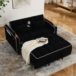 NicBex Modern Pull Out Sofa Bed Velvet Convertible Sofa Couch With Adjustable Back, USB Port And Swivel Phone Stand For Living Room -Nicbex GUEST b98baa30 3606 4e5f 98f4 9b20b1d38350