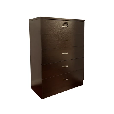 NicBex Modern 5-Drawer Tall Bedroom Dressers With Metal Handles & Locking Top Drawer,Chest Of Drawers For Bedroom,Entryway 8 NicBex Modern 5-Drawer Tall Bedroom Dressers With Metal Handles & Locking Top Drawer,Chest Of Drawers For Bedroom,Entryway - Image 6