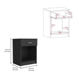 NicBex Nightstand With 1 Drawer, Bedside Table With Open Shelf, Modern Night Stand For Bedroom Living Room -Nicbex GUEST bb0104e7 ac9c 456b 92a7 57b7b42a1436