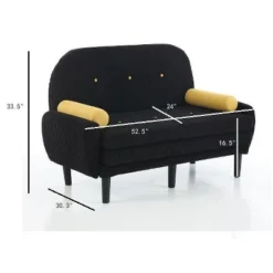 NicBex Modern Velvet Convertible Sofa Loveseat With Side Pockets & USB Port,Comfy Sleeper Sofa For Living Room,Apartment -Nicbex GUEST bb1bdd74 72d1 44db a071 27772ab7721e