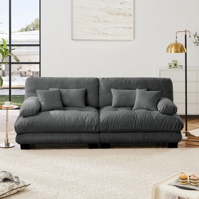 NicBex Couches For Living Room 2-Seater Sofa Cloud Couch Comfort Chenille Upholstered Sofa 2 Lumbar Pillows And 2 Throw Pillows For Bedroom 6 NicBex Couches For Living Room 2-Seater Sofa Cloud Couch Comfort Chenille Upholstered Sofa 2 Lumbar Pillows And 2 Throw Pillows For Bedroom - Image 4