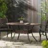 NicBex 59.2"/ 67.5"/61"Outdoor Dining Table,Round Patio Table With Aluminum Frame For 2 To 4 Chairs,Outdoor Furniture,Copper/Black/Bronze