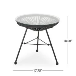 NicBex Outdoor End Table Modern Tempered Glass Outdoor Coffee Table Outdoor Side Table, Patio Table Small Table For Backyard, Balcony, Porch -Nicbex GUEST bc33124a ae17 42fa 8a93 8753b85f42a5