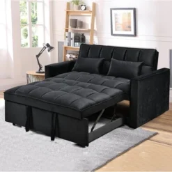 NicBex Convertible Sofa Bed Loveseat Couch With Pull Out Bed & Reclining Backrest,Upholstered Futon Sofa For Living Room,Bedroom -Nicbex GUEST bca0910a c747 4f44 9141 8f132358f537