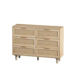 NicBex 6 Drawer Double Dresser For Bedroom,Modern Style Rattan Drawers With Wooden Pulls,Dressers For Kids Room,Living Room,Entry And Hallway 13 NicBex 6 Drawer Double Dresser For Bedroom,Modern Style Rattan Drawers With Wooden Pulls,Dressers For Kids Room,Living Room,Entry And Hallway -Nicbex GUEST bd1e0a9e d357 4091 b5f2 6fde503d2ed9