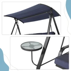 NicBex 3-Seat Outdoor Patio Swing Chair With Cushion,3 Lumbar Pillows And Adjustable Canopy For Patio Bedroom Porch Garden,Blue 10 NicBex 3-Seat Outdoor Patio Swing Chair With Cushion,3 Lumbar Pillows And Adjustable Canopy For Patio Bedroom Porch Garden,Blue -Nicbex GUEST bd337343 390d 4ea9 8066 7329aa93283f