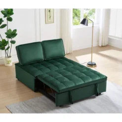 NicBex Convertible Sofa Bed Loveseat Couch With Pull Out Bed & Detachable Backs,Upholstered Velvet Sleeper Sofa For Living Room,Bedroom,Green 7 NicBex Convertible Sofa Bed Loveseat Couch With Pull Out Bed & Detachable Backs,Upholstered Velvet Sleeper Sofa For Living Room,Bedroom,Green -Nicbex GUEST bd379d18 8785 4a53 b3e4 06b69cfbd978