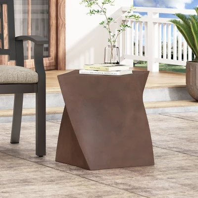 NicBex Minimalist Concrete End Table, Outdoor Accent Side Table, LightWeight Weather-Resistant Balcony Stool For Yard Patio Garden 9 NicBex Minimalist Concrete End Table, Outdoor Accent Side Table, LightWeight Weather-Resistant Balcony Stool For Yard Patio Garden - Image 7