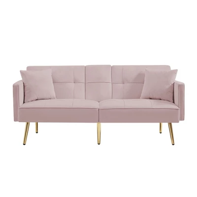 NicBex Velvet Loveseat Sofa Modern Sofa Couch With Soft Cushion And Metal Legs Convertible Sofa Bed For Bedroom,Living Room 8 NicBex Velvet Loveseat Sofa Modern Sofa Couch With Soft Cushion And Metal Legs Convertible Sofa Bed For Bedroom,Living Room - Image 6