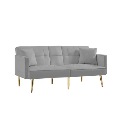 NicBex Velvet Loveseat Sofa Modern Sofa Couch With Soft Cushion And Metal Legs Convertible Sofa Bed For Bedroom,Living Room 7 NicBex Velvet Loveseat Sofa Modern Sofa Couch With Soft Cushion And Metal Legs Convertible Sofa Bed For Bedroom,Living Room - Image 5