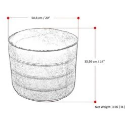 NicBex 20" Round Pouf Ottoman Soft Footstool For Lounge Area, Bedroom, Distressed Brown