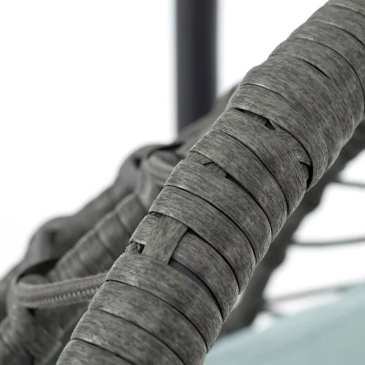 NicBex Egg-Shaped Hammock Chair With Stand,Porch Swing Chair With Cushion,Wicker Hanging Chair Outdoor For Bedroom,Living Room,Balcony,Dark Gray 5 NicBex Egg-Shaped Hammock Chair With Stand,Porch Swing Chair With Cushion,Wicker Hanging Chair Outdoor For Bedroom,Living Room,Balcony,Dark Gray - Image 3