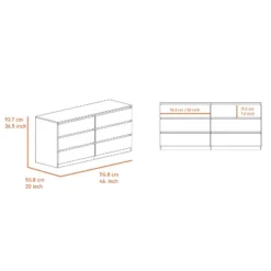 NicBex 6-Drawer Modern Dresser,Double Dressers With Handless Drawers,Drawer Organizer For Bedroom,Living Room,Office,Hallway -Nicbex GUEST c3b90a8e 271a 4293 9808 1d45ab78e093