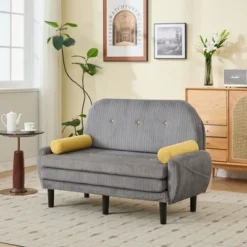 NicBex Modern Velvet Convertible Sofa Loveseat With Side Pockets & USB Port,Comfy Sleeper Sofa For Living Room,Apartment -Nicbex GUEST c4e7b17e f238 442b 94a2 fec090eb2c01