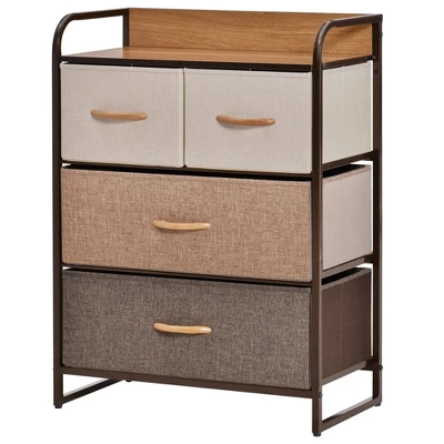 NicBex 4 Drawers Dresser For Bedroom,Fabric Dresser With Wooden Platform,Dressers For Kids Room,Living Room,Entry And Hallway,Brown 7 NicBex 4 Drawers Dresser For Bedroom,Fabric Dresser With Wooden Platform,Dressers For Kids Room,Living Room,Entry And Hallway,Brown - Image 5