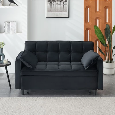 NicBex Modern Velvet Loveseat Convertible Sleeper Sofa Bed With Adjustable Backrest,Upholstered Deep Seat Sofa Couch For Living Room,Apartment 8 NicBex Modern Velvet Loveseat Convertible Sleeper Sofa Bed With Adjustable Backrest,Upholstered Deep Seat Sofa Couch For Living Room,Apartment - Image 6