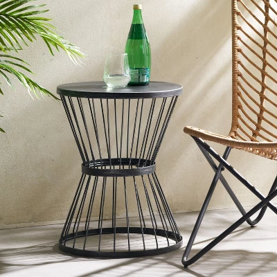 NicBex Hourglass Outdoor End Table,Powder-Coated Iron Patio Side Table For Outside,Patio Table For Garden,Poolside,Outdoor Furniture 9 NicBex Hourglass Outdoor End Table,Powder-Coated Iron Patio Side Table For Outside,Patio Table For Garden,Poolside,Outdoor Furniture - Image 7