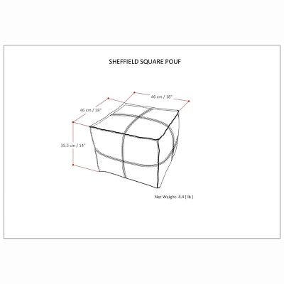 NicBex Square Pouf Ottoman Versatile Accent Furniture For Comfort And Additional Seating, Brown 5 NicBex Square Pouf Ottoman Versatile Accent Furniture For Comfort And Additional Seating, Brown - Image 3