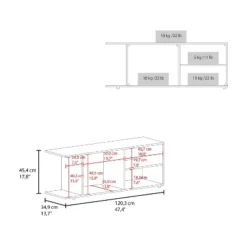 NicBex Modern TV Stand Entertainment Center With Open Storage Media Console For Living Room, Bedroom -Nicbex GUEST c79fb617 24f0 4898 abfb fd01364006bb