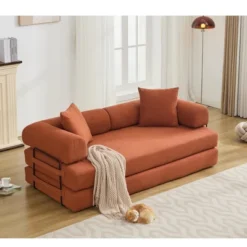 NicBex Oversized Upholstered Floor Sofa Bed With Convertible Folding Design,2-Seater Futon Couch Sleeper Sofa For Living Room,Bedroom -Nicbex GUEST c7b023f0 cc0e 421e 9898 abc2913ccaec