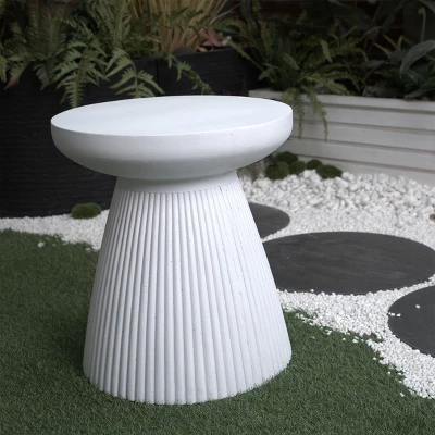 NicBex 18.1" Modern Outdoor Side Table,Heavy-Duty Round End Table With Faux Terrazzo Finish,Patio Table For Garden,Poolside,Outdoor Furniture 5 NicBex 18.1" Modern Outdoor Side Table,Heavy-Duty Round End Table With Faux Terrazzo Finish,Patio Table For Garden,Poolside,Outdoor Furniture - Image 3