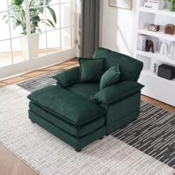 NicBex 56.3 Inch Modern Corduroy Single Sofa With 2 Toss Pillows And A Ottoman, Comfy Sofa- Deep Seat Couch For Living Room -Nicbex GUEST c96c882c 0b0a 48ab 91ad 2c28b27f5cb0