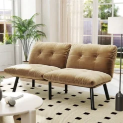 NicBex Convertible Folding Accent Tufted Loveseat Sofa With Adjustable Backrest,Armless Recliner Chair Futon Sofa For Living Room,Bedroom -Nicbex GUEST c9ffa947 66ac 49ac a112 2f17b7c75962