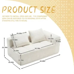 NicBex Modern Chenille Loveseat Sofa With Left Arm & Removable Pillows, Minimalist 2-Seater Sofa For Living Room & Bedroom, Beige 16 NicBex Modern Chenille Loveseat Sofa With Left Arm & Removable Pillows, Minimalist 2-Seater Sofa For Living Room & Bedroom, Beige -Nicbex GUEST cde67db9 c010 414e 9eec e29a16f5fb34 1