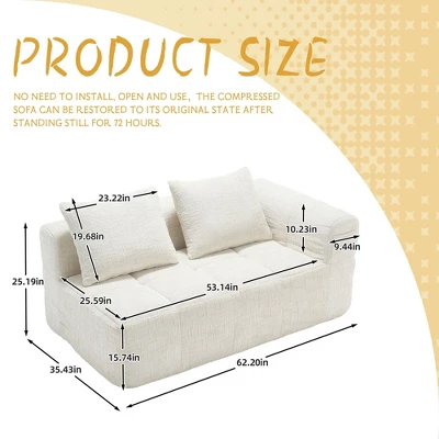 NicBex Modern Chenille Loveseat Sofa With Left Arm & Removable Pillows, Minimalist 2-Seater Sofa For Living Room & Bedroom, Beige 6 NicBex Modern Chenille Loveseat Sofa With Left Arm & Removable Pillows, Minimalist 2-Seater Sofa For Living Room & Bedroom, Beige - Image 4