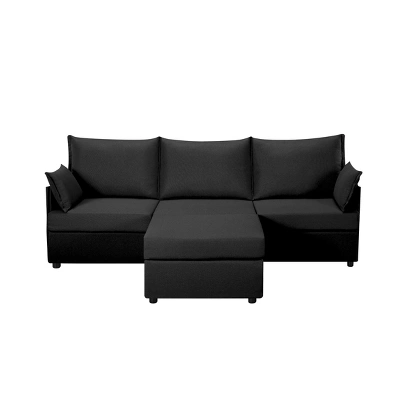 NicBex 93.7 Inch L-Shaped Sectional Sofa,3-Seat Couch With Movable Ottoman And 2 Pillows For Living Room,Bedroom 4 NicBex 93.7 Inch L-Shaped Sectional Sofa,3-Seat Couch With Movable Ottoman And 2 Pillows For Living Room,Bedroom - Image 2