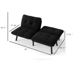 NicBex Convertible Folding Accent Tufted Loveseat Sofa With Adjustable Backrest,Armless Recliner Chair Futon Sofa For Living Room,Bedroom -Nicbex GUEST cedb7285 b719 4b3f a284 10921c0001ec