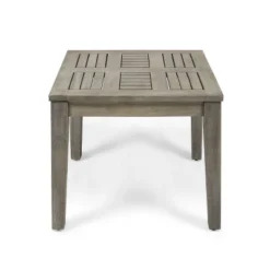 NicBex 20" Square Acacia Wood Outdoor Side End Table,Accent Transitional Style Patio Side Table For Deck & Garden,Outdoor Furniture