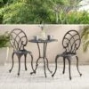 NicBex Outdoor Dining Table Set Metal Bistro Table With Two Chairs,Patio Furniture Bistro Set For Garden,Backyard,Poolside -Nicbex GUEST d066473c 0ee4 4793 a604 ea61489d7155