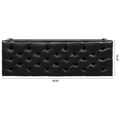 NicBex Pouf Armless Ottoman Bench, Tufted Upholstered Bench With Nailhead Trim And Shelf For Living Room, Entryway And Bedroom 4 NicBex Pouf Armless Ottoman Bench, Tufted Upholstered Bench With Nailhead Trim And Shelf For Living Room, Entryway And Bedroom - Image 2