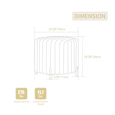 NicBex 22.05" Round Faux Fur Pouf Ottoman With Black Metal Legs, Upholstered Footrest For Living Room, Bedroom & Entryway 3 NicBex 22.05" Round Faux Fur Pouf Ottoman With Black Metal Legs, Upholstered Footrest For Living Room, Bedroom & Entryway